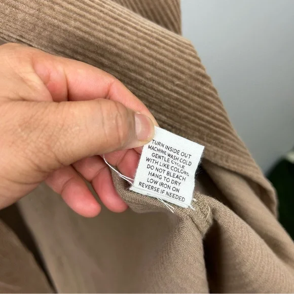 NWT Altar’d State Gabrielle corduroy midi slit skirt size L in taupe 100% cotton - Picture 13 of 13